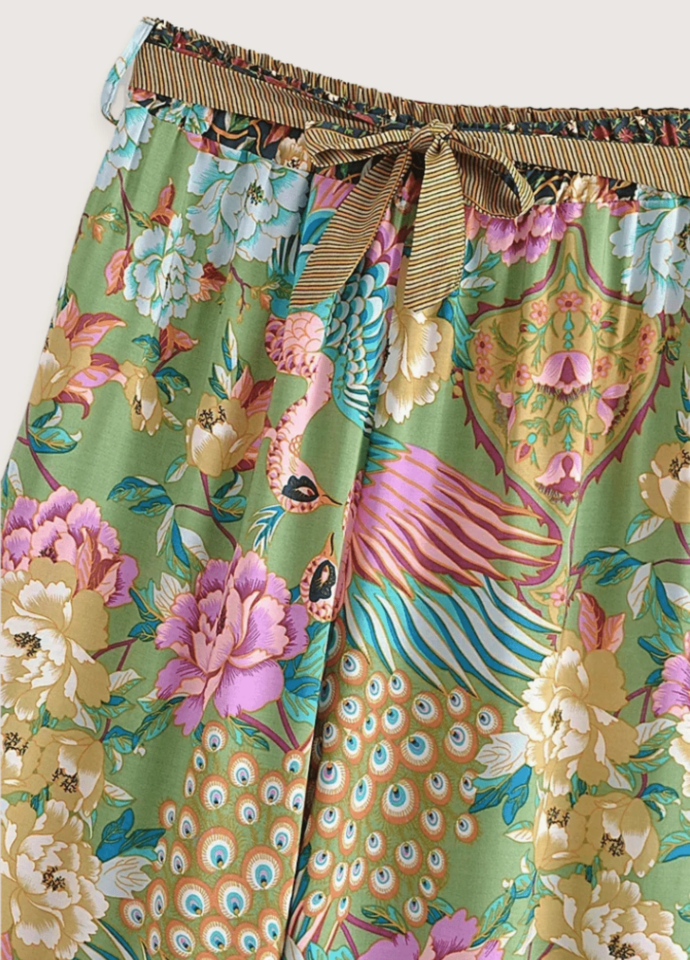 Ensemble pantalon kimono paon fleuri - Image 3
