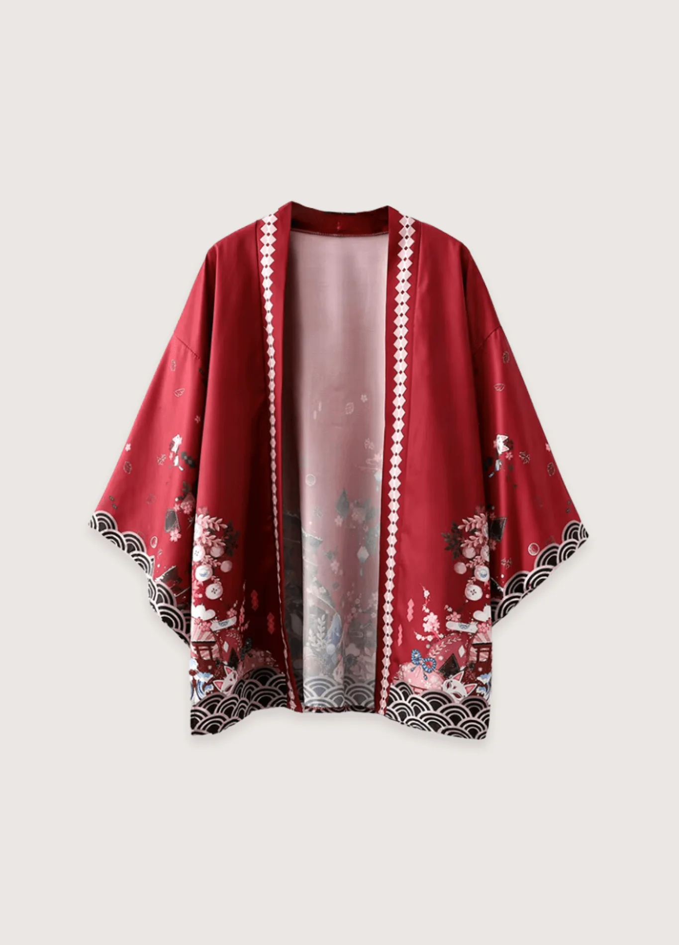 Kimono japonais | Rouge Mystique - Image 2