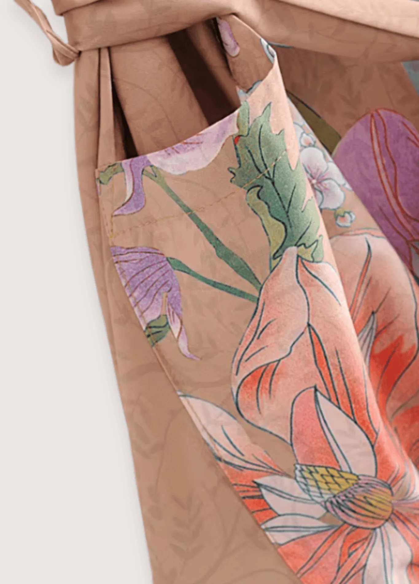 Kimono long beige rosé | Fleur et Paon Bohème - Image 5