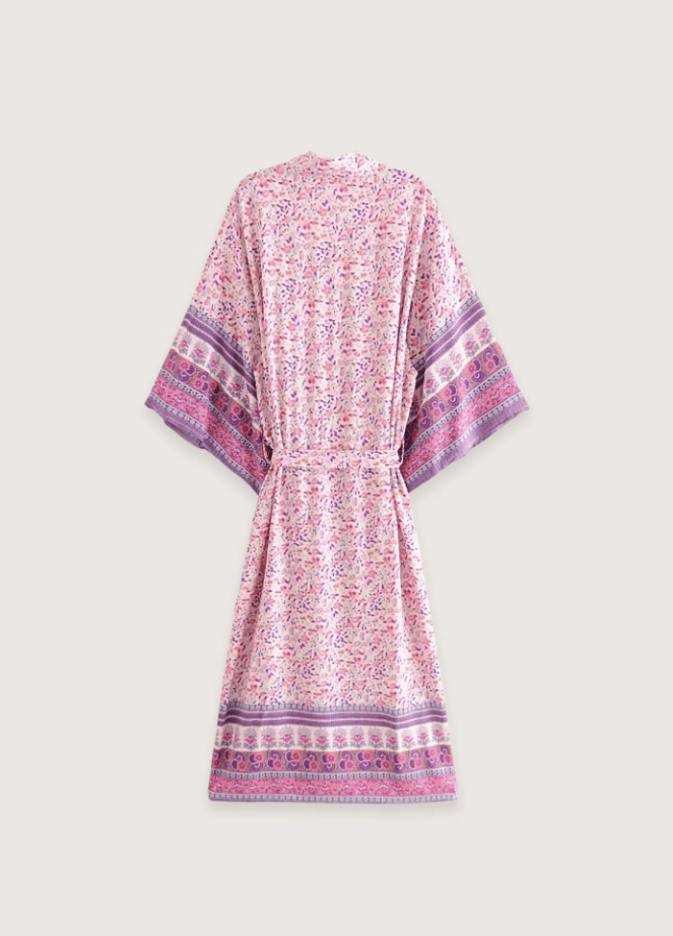 Kimono long rose fleuri - Image 2