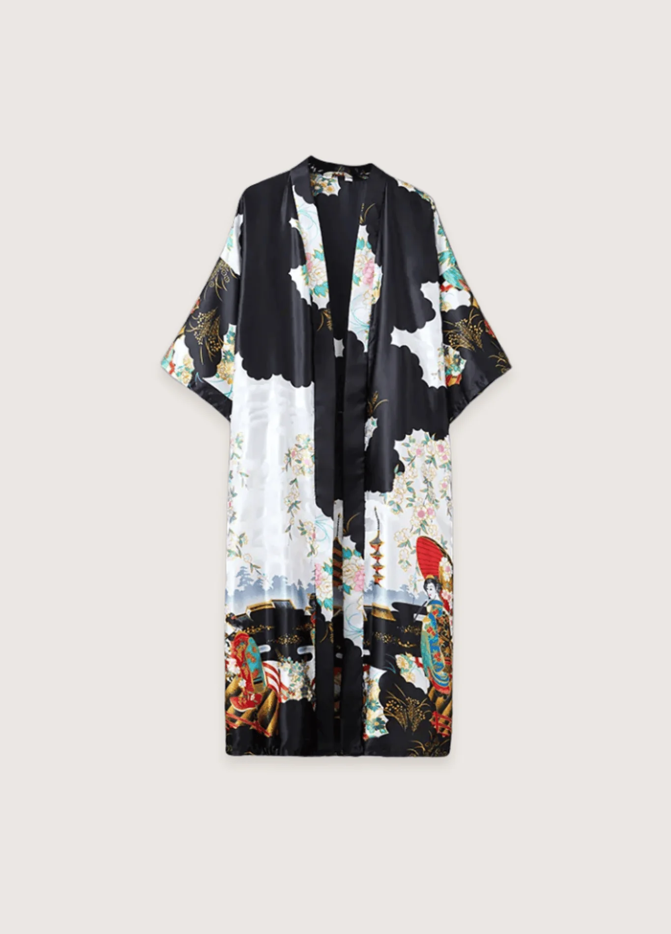 Kimono noir long soie | Akane