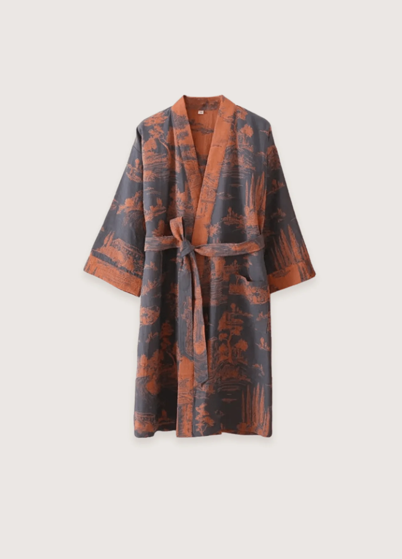 Peignoir kimono bleu femme | Ukiyo