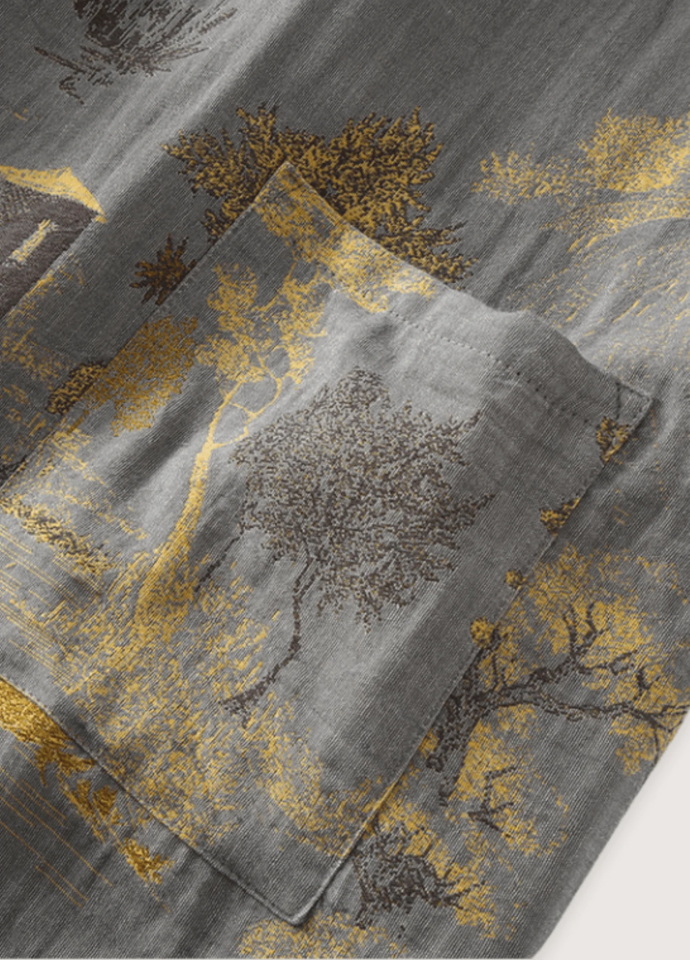 Peignoir kimono gris homme | Momiji - Image 4