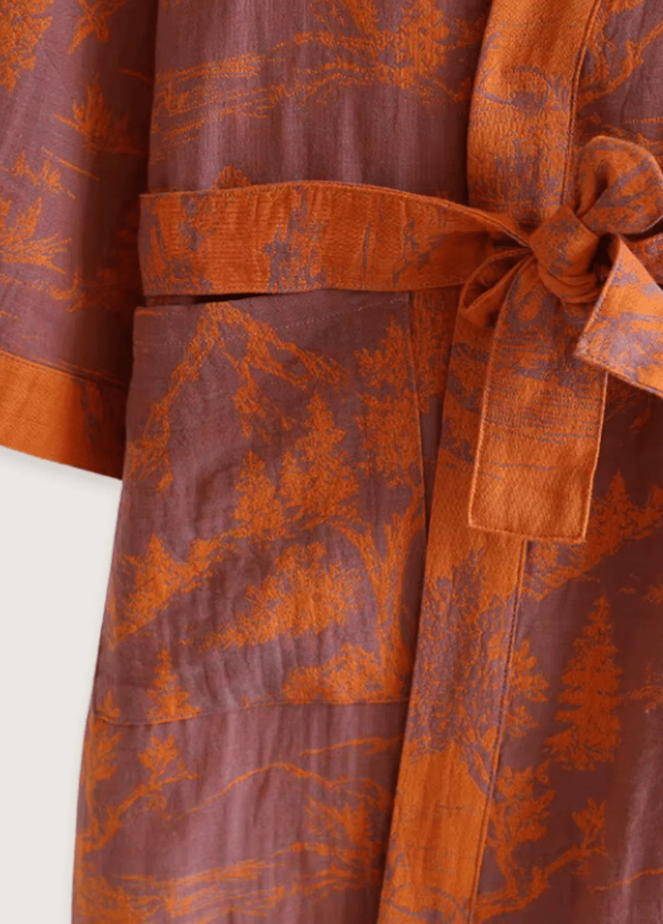 Peignoir kimono orange femme | Ukiyo - Image 2