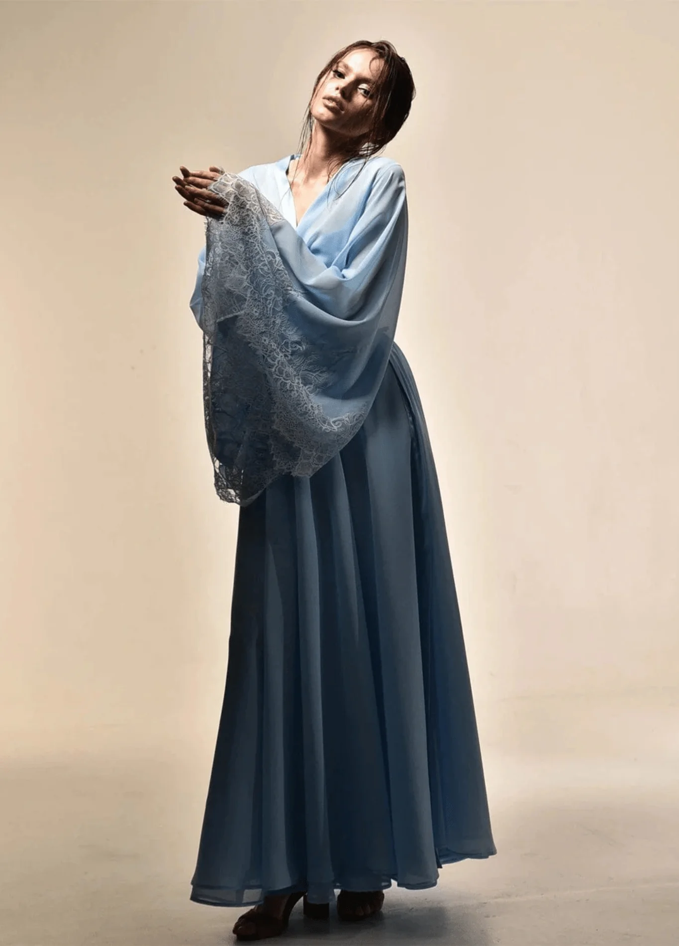 Robe kimono soie | Aozora - Image 3