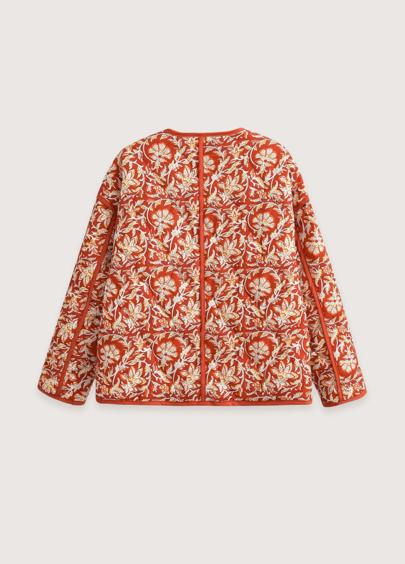 Veste kimono matelassée | Floral Terracotta - Image 2