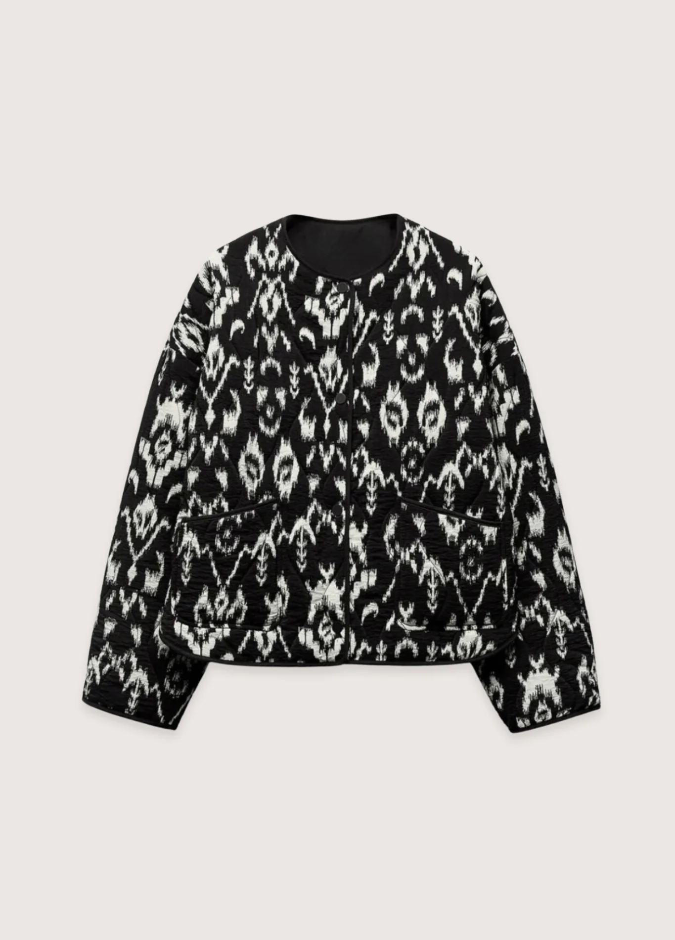 Veste kimono noir et blanc | Ikat