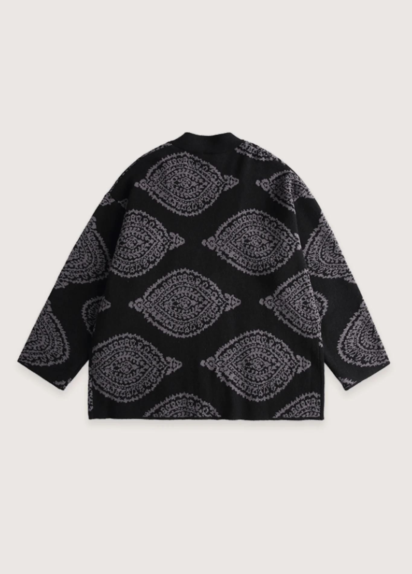 Veste kimono noir | Motifs Paisley - Image 2