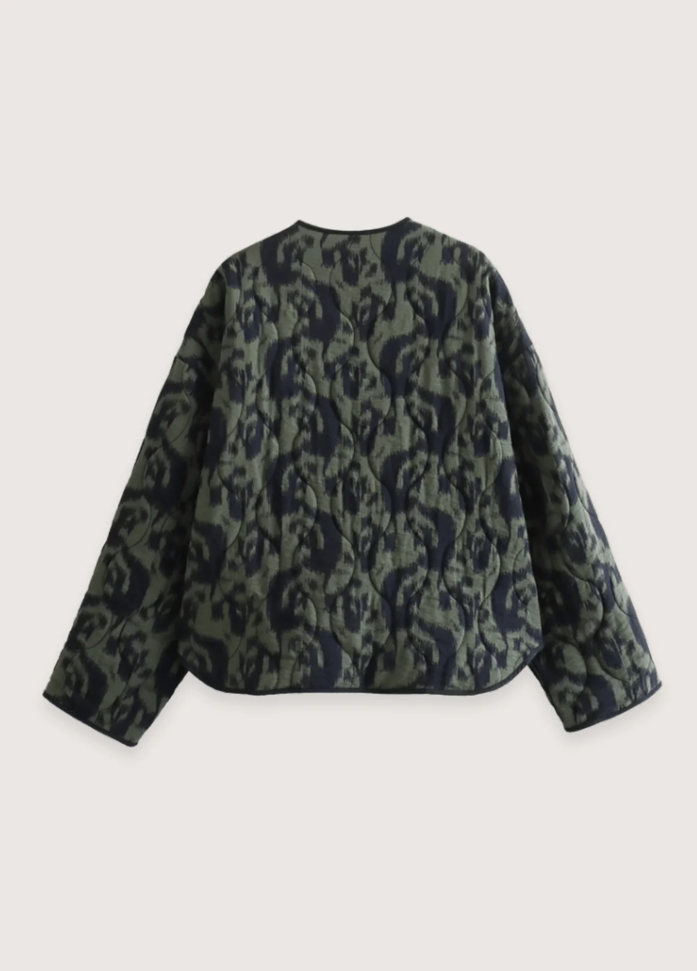 Veste kimono vert olive | Ikat - Image 2