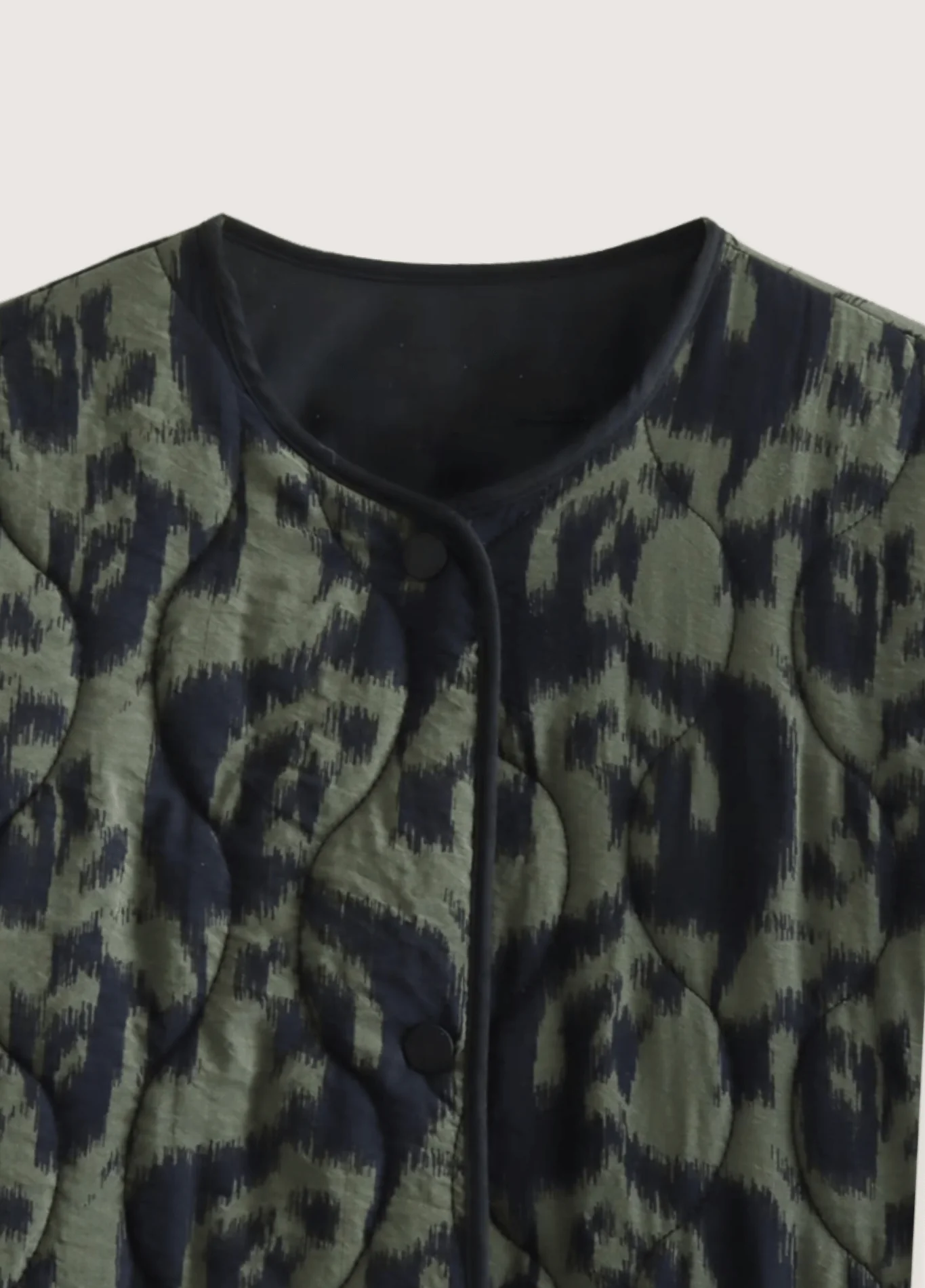 Veste kimono vert olive | Ikat - Image 3